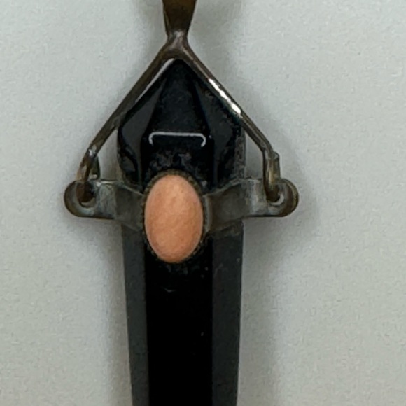 Black Obsidian Vintage Crystal Necklace - Picture 11 of 11